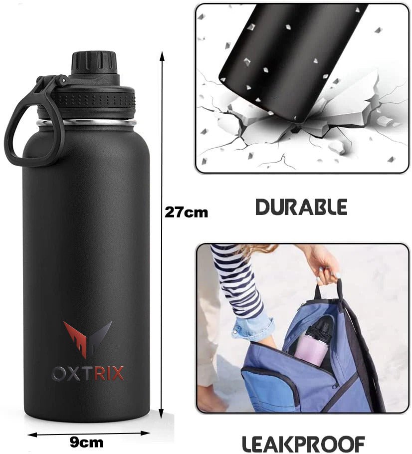 Oxtrix Magnetic Gym Bag – Black | With Bottle Holder | Gym Fitness Gear