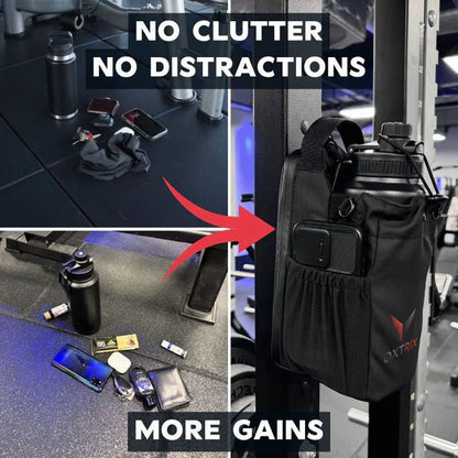 Oxtrix Magnetic Gym Bag – Black | With Bottle Holder | Gym Fitness Gear