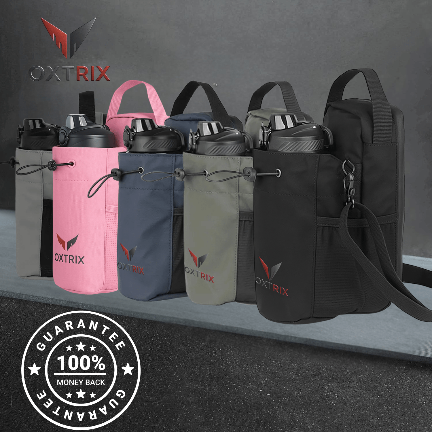 Oxtrix Magnetic Gym Bag – Black | With Bottle Holder | Gym Fitness Gear